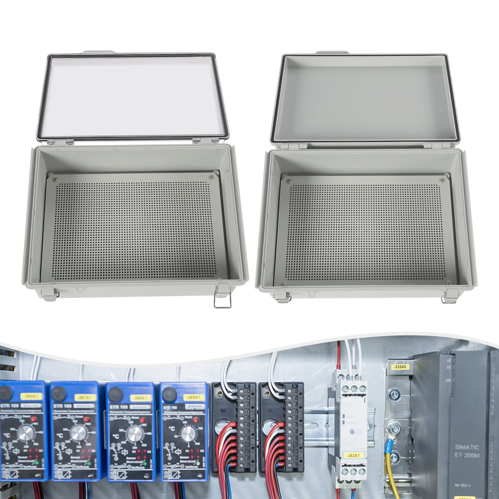 Wildnix IP67 Rated Electrical Junction Box, Waterproof and Dustproof ABS Material with Stainless Steel Latch, Wall Mountable, Ideal for Outdoor Use