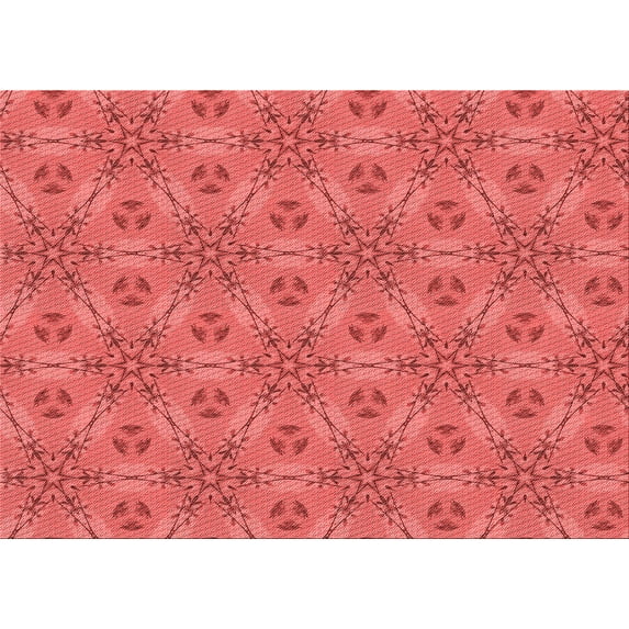 Ahgly Company Machine Washable Indoor Rectangle Transitional Red Area Rugs, 5' x 8'