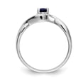 thumbnail image 2 of 14K White Gold Ring Band Gemstone Sapphire Oval Blue Diamond Round, Size 9, 2 of 3