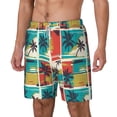 thumbnail image 2 of Uemuo Colorful Hawaii Palms Pattern Mens Swim Trunks Quick Dry Board Shorts with Mesh Lining, Stretch Beach Shorts Quick Dry No-Chafing Board Shorts-X-Large, 2 of 9