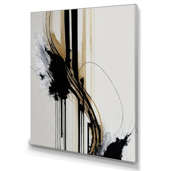 Designart Golden Minimalist Abstract II Canvas Wall Art