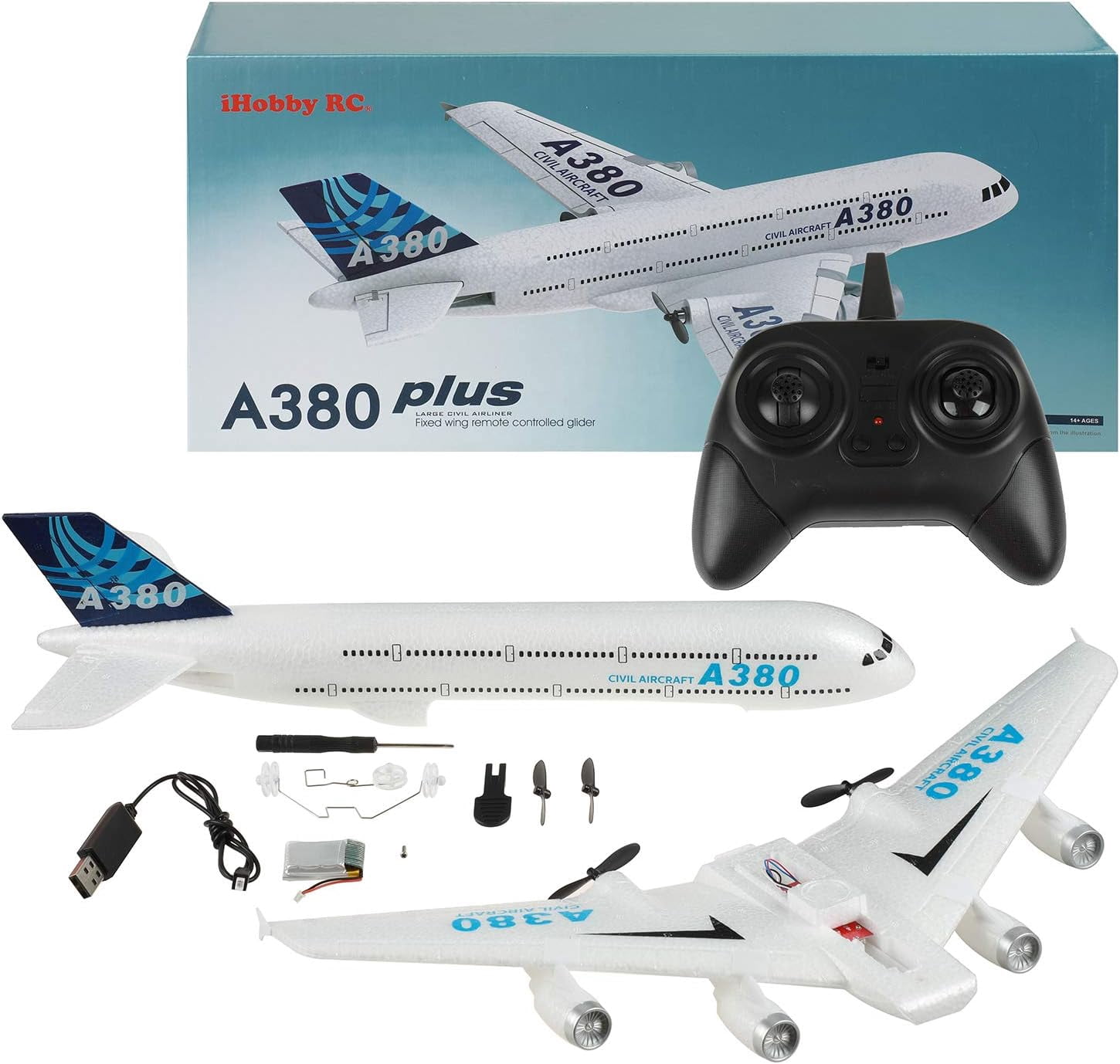Remote Control RC Airplane Ready to Fly for Beginners, 2.4GHz 2-Channel RC Plane with 6-Axis Gyro, Rechargeable Foam RC Aircraft for Kids and Teens