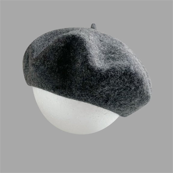 Prolriy Flat Cap Beret Hats for Women Wool Beret Hat French Beret Cap Winter Artist Painter Hat Women's Beret Hat French Artist Cap Solid Color Wool Casual Classic Womens Hats Grey M