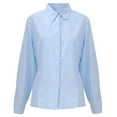 thumbnail image 5 of EFINNY Women's Button Down Shirts Long Sleeve Regular Fit Work Office Blouse,S M L XXL 3XL 4XL 5XL (Plus Size),Blue Dress Shirts for Women Ladies, 5 of 10