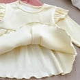 thumbnail image 5 of Odeerbi 3M-3Y Infant Girls Cotton Outfits Ruffle Long Sleeve Peplum Tops Lettuce Trim Pants Two-piece Set Solid Color Casual Loungewear Infant Girls Clothes, 5 of 7