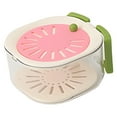 thumbnail image 2 of Cesta de drenaje plegable con tapa, escurridor de frutas extraíble, colador, contenedor Rosa, 2 of 9