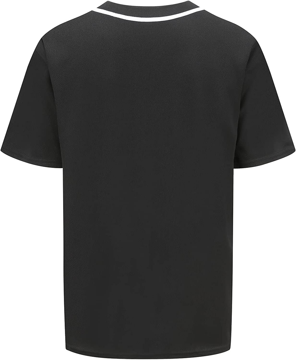 Buy NJKA Blank Plain Hip Hop Hipster Button Down Baseball Jersey, Short  Sleeve Active T Shirts (Black, Small) at