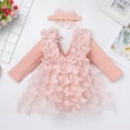 thumbnail image 4 of FYMNSI Baby Girls Long Sleeve Lace Princess Tutu Dresses Infant 3D Butterfly Tulle Romper Dress Toddler Pink Clothes 6-12 Months, 4 of 10