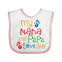 Inktastic My Nana and Papa Love Me Boys or Girls Baby Bib