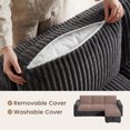thumbnail image 7 of Marrber 78” Oversized Modern Plush Corduroy L-Shaped Modular 4-Seater Pull-Out Sectional Sleeper Sofa Bed with Hidden Storage for Living Room and Apartment, Gray, 7 of 7