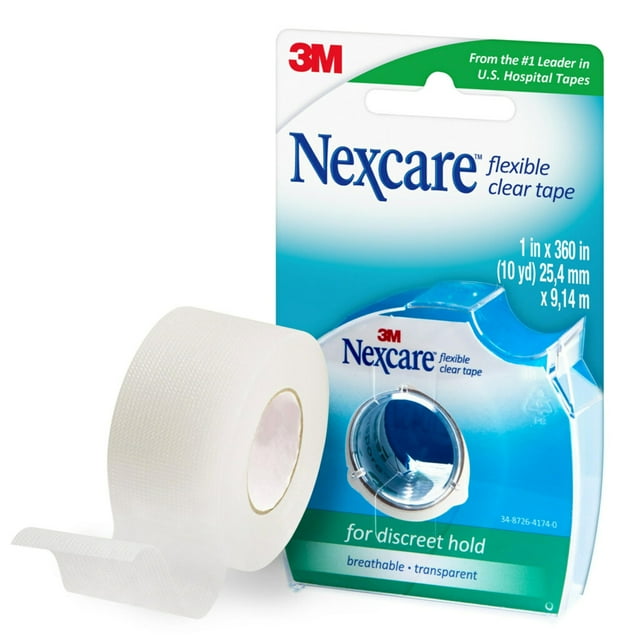 Cinta médica Nexcare, flexible, transparente, impermeable, 2,54 cm x 9,14 m