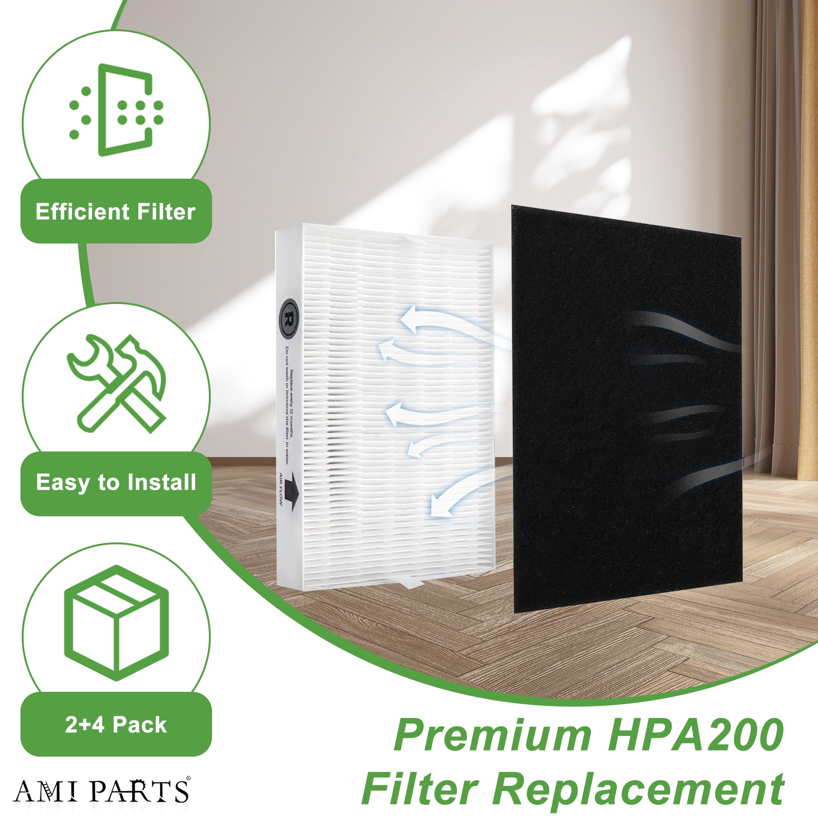 AMI PARTS HPA200 HEPA Replacement Filters True HEPA for Honey-well HPA200 Series Air Purifier HRF-R2