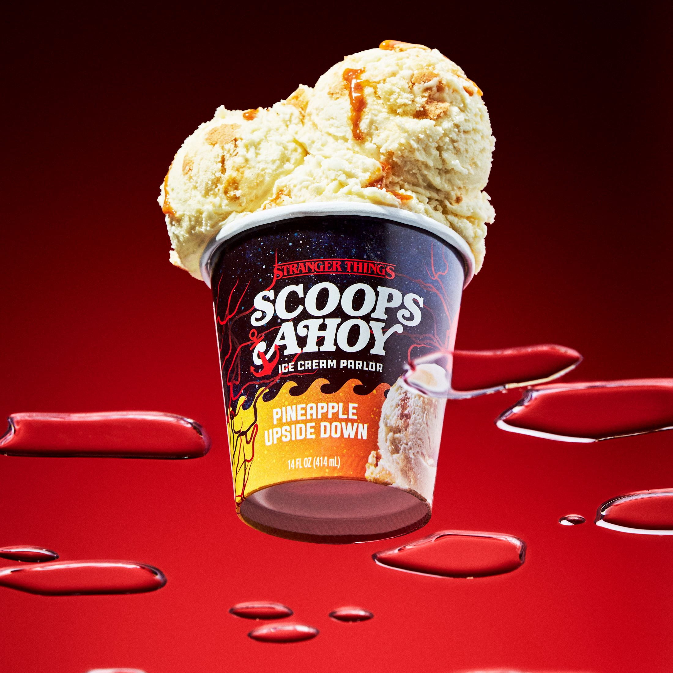 Scoops Ahoy Pineapple Upside Down Ice Cream, 14 fl oz Stranger Things Netflix