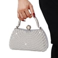 thumbnail image 6 of Elegant Rhinestone Clutch with Pearl Handle, Sparkly Evening Bag for Wedding, Party, Prom, Bridal, 6 of 13