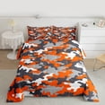 thumbnail image 2 of Erosebridal Full Size Camouflage Comforter Set 3Pcs Bedding Set Teens 1 Comforter & 2 Pillowcases(Twin,Orange), 2 of 7
