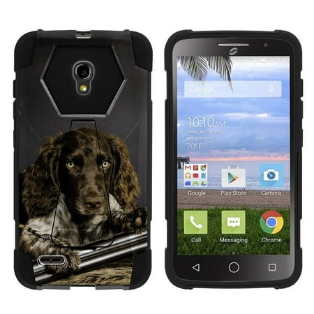 Alcatel One Touch Pop Icon 2 A846L Shock Fusion Heavy Duty Dual Layer Kickstand Case -  Dog and