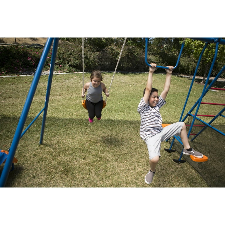 Fitness Reality Kids Fun Series Metal Swing Set with Trampoline