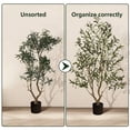 thumbnail image 3 of OLIVIVI Olive Trees Artificial Indoor, 8FT Tall Faux Olive Tree with BlackTall Planter, Artificial Plants with Natural Wood Trunk and Lifelike Fruits for Home Office Decor, 3 of 12