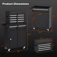 thumbnail image 4 of Aukfa Tool Box, 2 in 1 Steel Rolling Tool Chest & Cabinet On Wheels for Garage, 5-drawer, Black, 4 of 11