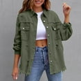 thumbnail image 3 of Wlynlyn Denim Jacket for Women Lapel Button down Shackets Loose Casual Fashion Jean Jacket with Pockets, 3 of 7