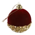 thumbnail image 2 of Adorno Bola De Navidad ANGGREK de Vidrio Flocado Color Rojo 9 cm, 2 of 7