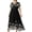 Black, variant on Zwiiyzr Women's V Neck Dresses With Sleeves Chiffon A Line Formal Dress Long With Slit Black