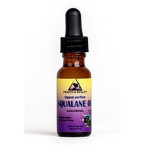 Squalane oil organic olive-derived anti-aging cold press by H&B OILS CENTER 0.5 oz glass dropper