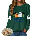 thumbnail image 3 of Towmus Halloween Plus Size Sweatshirts for Women Cute Ghost Casual Long Sleeve Embroidered Fall Pullover Sweatshirt, 3 of 4