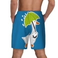 thumbnail image 3 of Kdxio Goose Holding An Umbrella Print Men'S Swim Trunks With Compression Liner 7 Inch Inseam Quick Dry Swim Shorts, 3 of 7