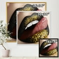 thumbnail image 4 of Designart 'Woman Lips Black Lipstick and Gold Sequins' Modern Framed Canvas Wall Art Print, 4 of 5