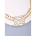thumbnail image 4 of EOEMY 2Pcs Rhinestone Boss Word Decor Necklace Creative Necklace For Women Fashion-Default, 4 of 6