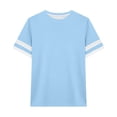 thumbnail image 3 of Girls Striped Long Sleeve Tee Soft Casual Blend Comfort Fit Top For Everyday Play School Wear Short Sleeve Shirt for Girls Tees Kids Tshirts Clothes Summer Tops T-Shirt, 3 of 3