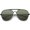 Black / Green, variant on sunglassLA Unisex Modern Fashion Flat Lens Full Metal Side Cover Frame Double Bridged Aviator Sunglasses (Silver / Smoke) - 60mm
