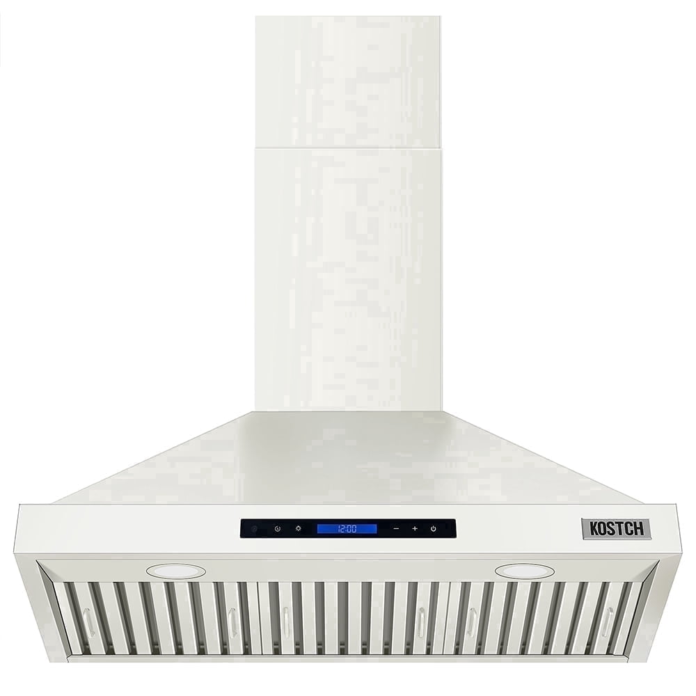 KOSTCH 36 inch Convertible Ducted Wall-Mount Range Hood, 600 CFM Kitchen Vent Hood with 3 Speed Exhaust Fan & LED Light, Kitchen Range Hood with Touchscreen Control Panel and Remote Control