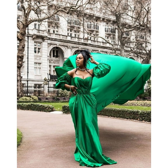 Women's Handmade dress - Flying Dress for а photoshoot - Flying dress Santorini - Long dress with a train - Long flowing dress for a photoshoot