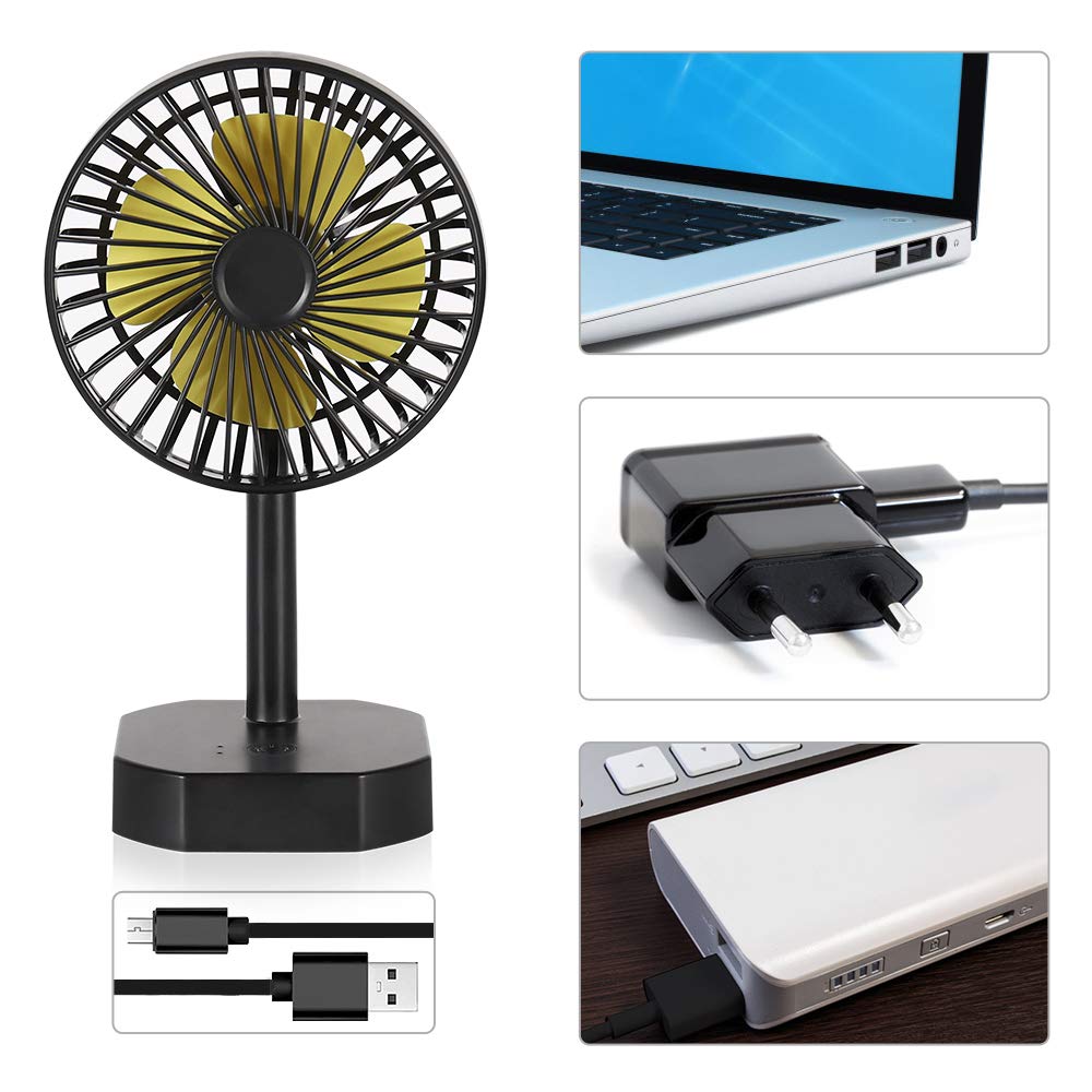Quiet Portable Cooling Fan Adjustable Tilt with 3 Speeds - USB Powered