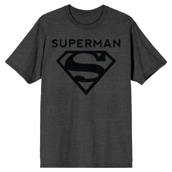 Superman Logo Men's Athletic Heather Gray T-Shirt-Small