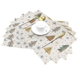 thumbnail image 2 of XMXT 1 Pcs Woven Placemats, Snowflake Christmas Trees Design Stain Resistant Anti-Skid Placemat for Kitchen Table, 12 x 18 inches, 2 of 6