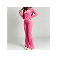 thumbnail image 2 of Zynoxe Womens Sweatsuits 2 Piece Set with Pockets Long Sleeve Zip Hoodie Top & Full Length Flare Pants Suit Comfy Velour Womens 2 Piece Outfits Versatile Solid Color Sweat Suits for Womens Pink XL, 2 of 7
