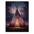 thumbnail image 3 of Designart "Sacred Visions in a Native Tipi" Cityscapes Print on Natural Pine Wood, 3 of 5