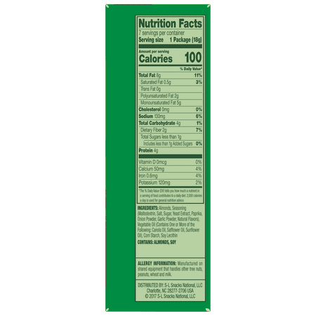 Emerald Dry Roasted Almonds 100 Calorie Packs, 7 ct (Pack of 6)