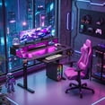 thumbnail image 3 of Sioweci Standing Desk, Height Adjustable Gaming Desk - Computer Desk with Monitor Stand, USB Charging Port, Rgb Light Strip, Cup Holder, Headphone Hook, Home Office Desk, 3 of 11