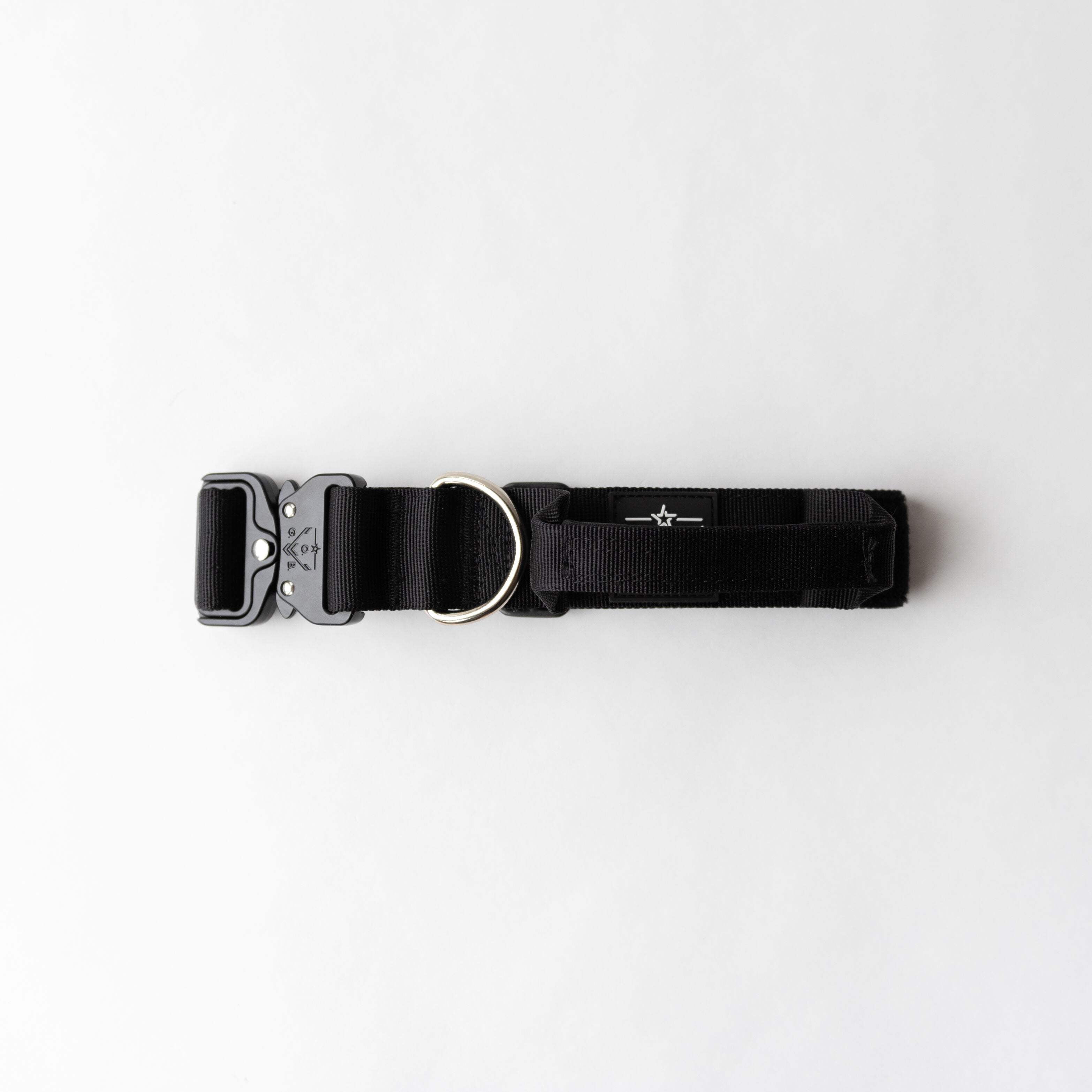 Operation Good Boy Dog Collar with Quick Release Buckle and Handle, for Large and Medium Dogs, Black