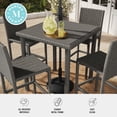 thumbnail image 5 of Martha Stewart 37" Square Indoor-Outdoor Patio Bar Height Table with Engineered Wood Top in Gray Rattan Wicker, 5 of 11