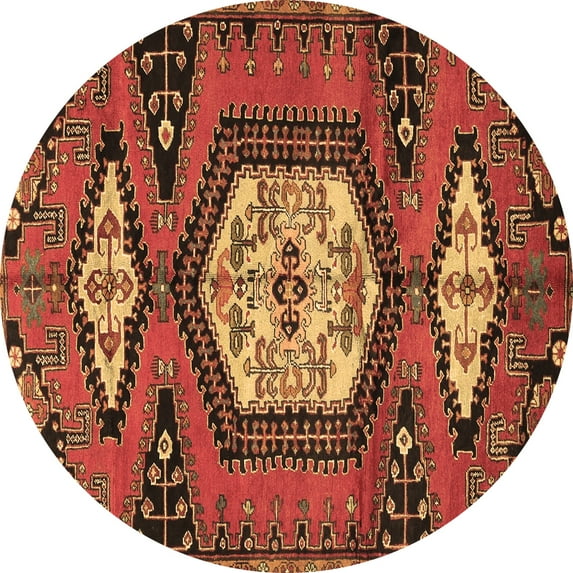 Ahgly Company Indoor Round Persian Brown Traditional Area Rugs, 3' Round