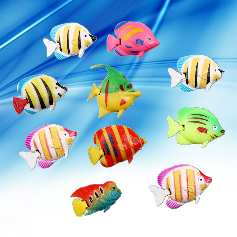 Plastic fish 10pcs Plastic Artificial Fish Simulation Fake Fish Floating  Vivid Landscape Aquarium Ornament Decoration (Random Pattern) 