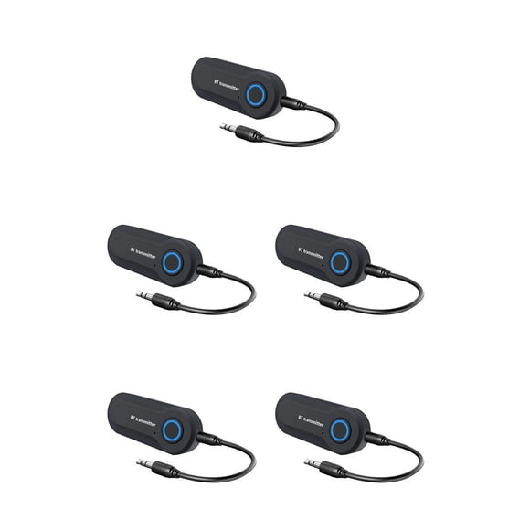 relayinert 3 .5MM Audio Adapter Bluetooth -compatible Wireless Stereo Audio Adapter for PC TV Headphones black 5Set