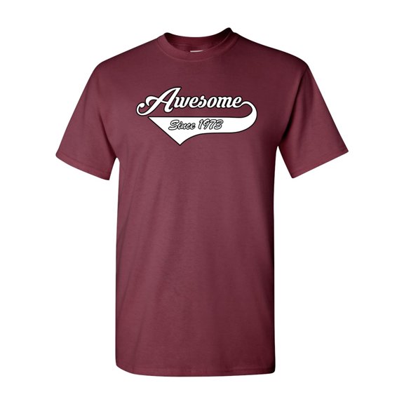 Awesome Since 1973 With Tail Gift Novelty DT Adult T-Shirt Tee
