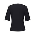 thumbnail image 6 of Tshirts for Women's Round Neck Short Sleeved Loose T Shirt with A Knit Bottom Short Top Fashion Clothing, 6 of 6