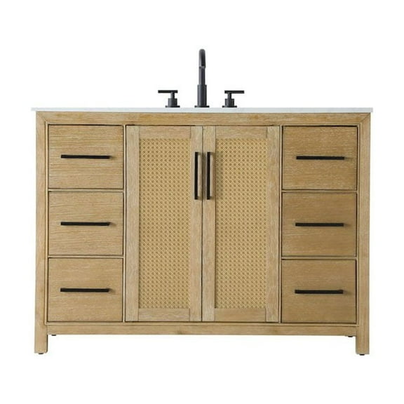 Elegant Kitchen and Bath 48 Inch Single Bathroom Vanity In Linen Oak
